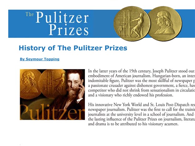 History of The Pulitzer Prizes